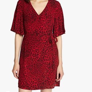 Sanctuary red leopard wrap dress